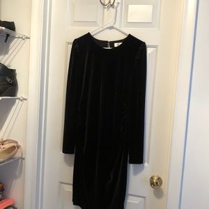 Black velvet maternity dress